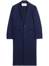 Tailored Wool Single Coat Dark Blue - AMI - BALAAN 1