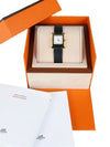 H Small Leather Watch Gold Noir - HERMES - BALAAN 5