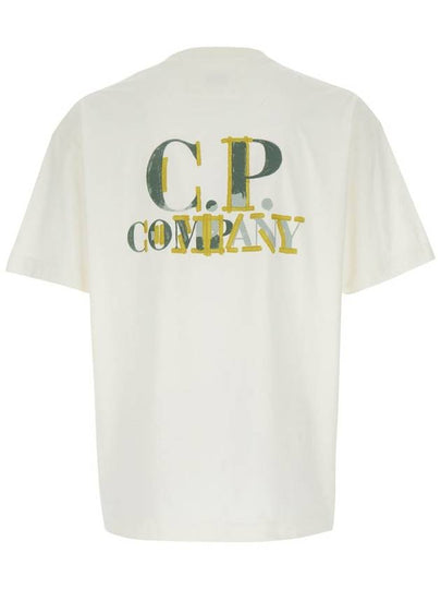 White T-Shirt With Logo On The Front And Maxi Logo On The Back In Cotton Man - CP COMPANY - BALAAN 2