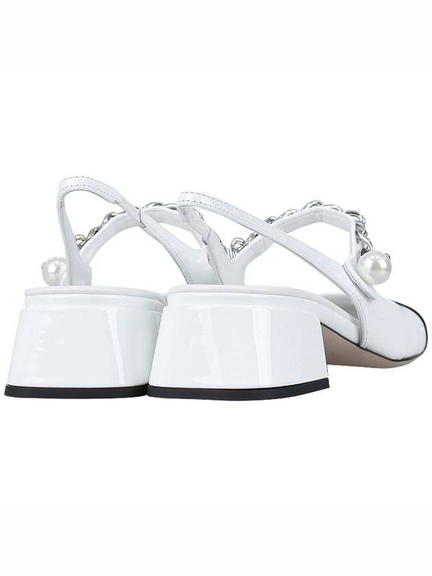 Patent Leather Slingback Heels White - MIU MIU - BALAAN 6