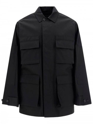 Men's Cotton Drill Cargo Jacket Black - BALENCIAGA - BALAAN 1