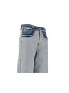 Stone Washed 5 Pocket Wide Jeans Blue - MARNI - BALAAN 3