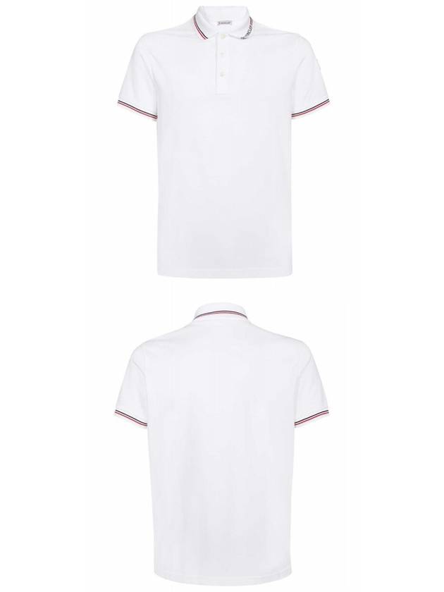 Logo Patch Short Sleeve Polo Shirt White - MONCLER - BALAAN 5