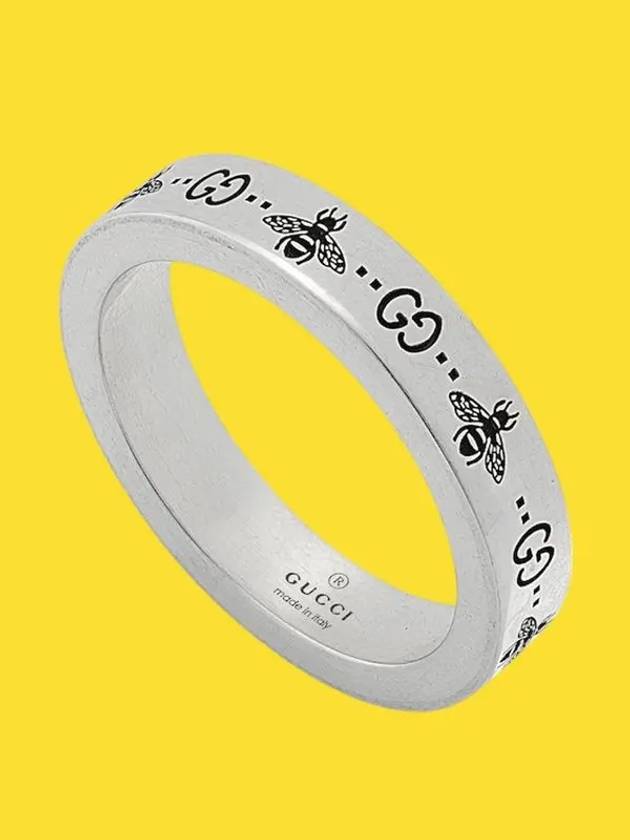 GG Bee Engraved Thin Ring Silver - GUCCI - BALAAN 9