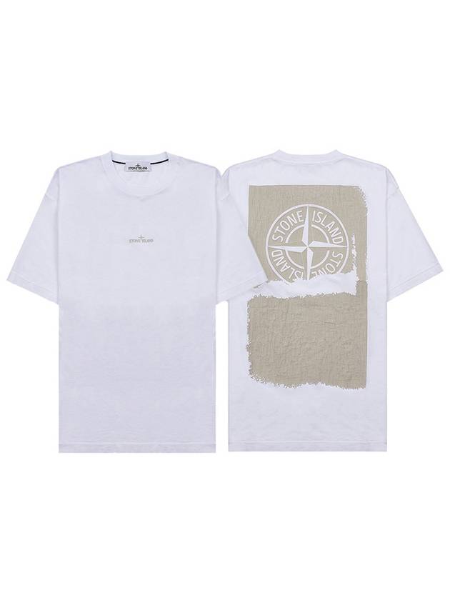 Logo Print Short Sleeve T-Shirt White - STONE ISLAND - BALAAN 2