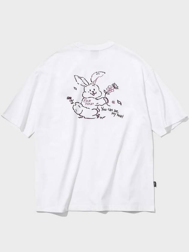 Heart Bunny Embroidered Short Sleeve T-Shirt White - CPGN STUDIO - BALAAN 1