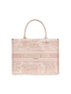 Toile De Jouy Embroidery Medium Book Tote Bag Pink - DIOR - BALAAN 1