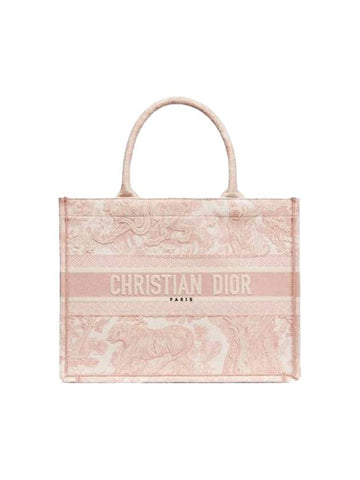 Toile De Jouy Embroidery Medium Book Tote Bag Pink - DIOR - BALAAN 1