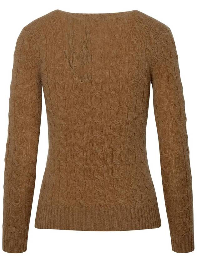 Kimberly Embroidered Logo Pony Cable Knit Top Beige - POLO RALPH LAUREN - BALAAN 4