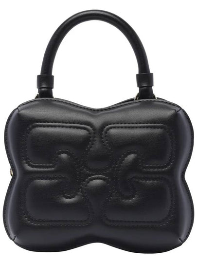 Butterfly Small Leather Cross Bag Black - GANNI - BALAAN 2