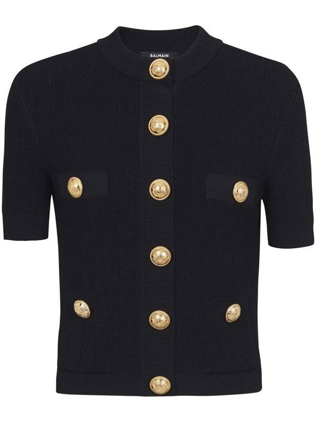 4 pocket knitted cardigan black - BALMAIN - BALAAN 1