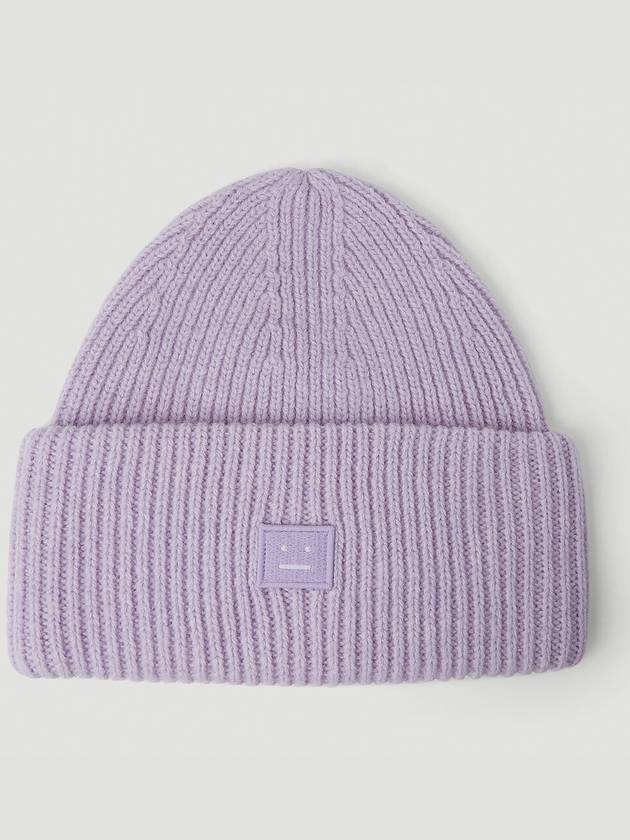 Small Face Logo Beanie Purple Melange - ACNE STUDIOS - BALAAN 5