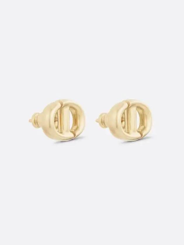 CD Navy Stud Metal Earrings Pink Gold Finish - DIOR - BALAAN 4