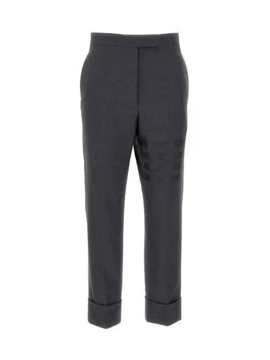 4 Bar Classic Backstrap Wool Straight Pants Dark Grey - THOM BROWNE - BALAAN 2