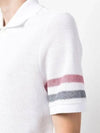 Men's RWB Stripe Cotton Polo Shirt White - THOM BROWNE - BALAAN 4