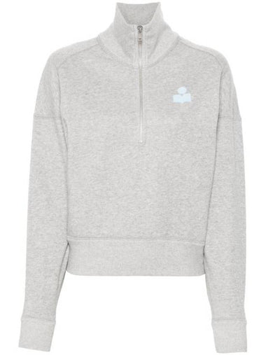 Ross Stand-Up Collar Short Cotton Sweatshirt Grey Ice Blue - ISABEL MARANT - BALAAN 1