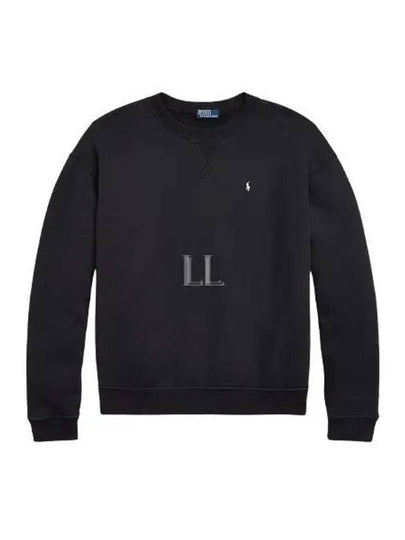 Embroidered Logo Pony Fleece Sweatshirt Black - POLO RALPH LAUREN - BALAAN 2