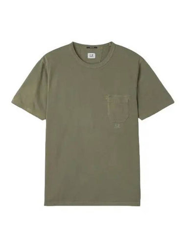 Jersey Pocket T Shirt Bronze Green - CP COMPANY - BALAAN 1