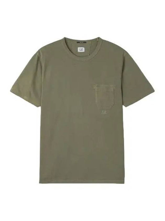 Jersey Pocket T Shirt Bronze Green Short Sleeve Tee - CP COMPANY - BALAAN 1
