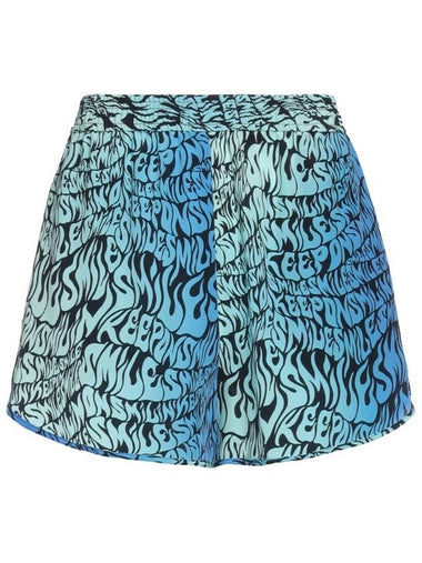 Stella Mccartney Ladies Navy Blue Slogan-Print Shorts, Brand Size 34 (US Size 0) - STELLA MCCARTNEY - BALAAN 1