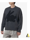 Bunny Print Wool Blend Knit Top Charcoal - JW ANDERSON - BALAAN 2