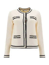 Kendra Button-Up Crew Neck Cardigan Ivory - TORY BURCH - BALAAN 2