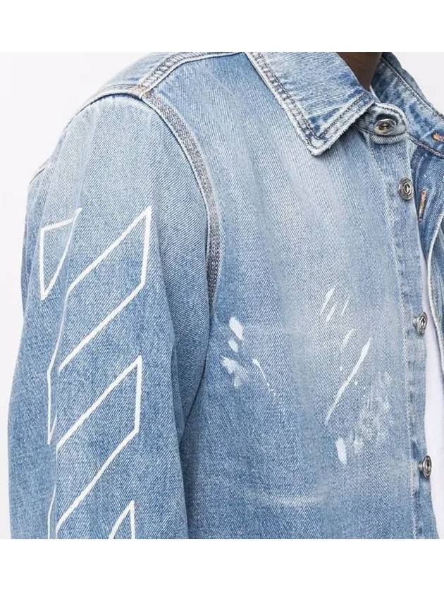 Diag Paint Denim Long Sleeve Shirt - OFF WHITE - BALAAN 7