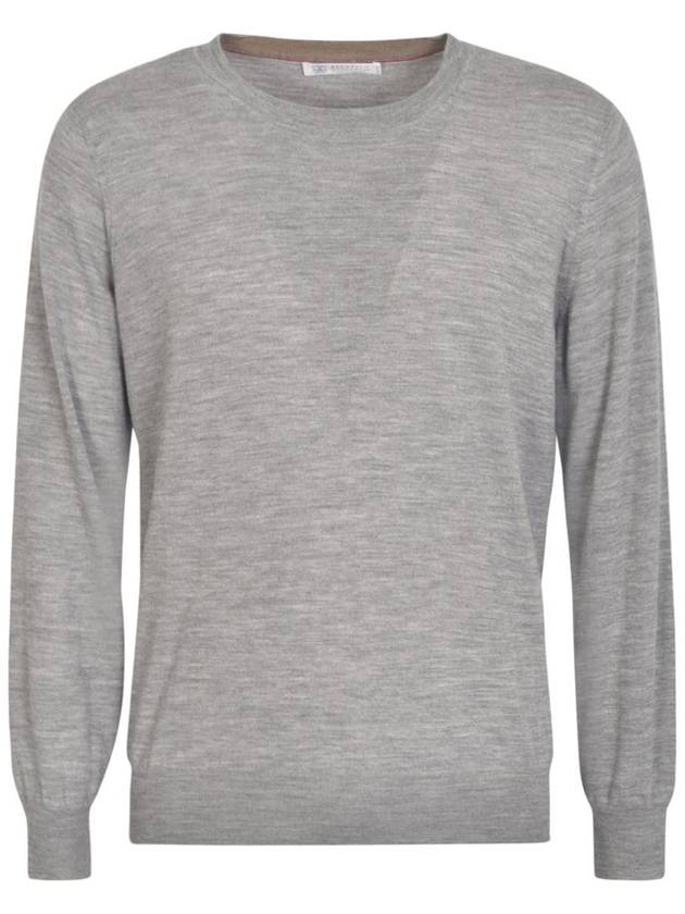 Wool Cashmere Knit Top Grey - BRUNELLO CUCINELLI - BALAAN 2