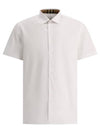 Men's Logo Cotton Short Sleeve Shirt White - BURBERRY - BALAAN 2