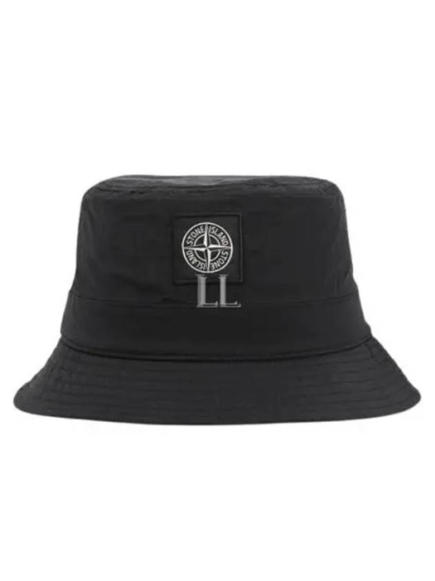 Logo Patch Bucket Hat Black - STONE ISLAND - BALAAN 2