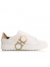 Gancini Low Top Sneakers White - SALVATORE FERRAGAMO - BALAAN 1