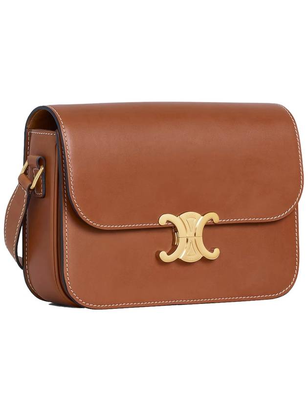 Triomphe Medium Calfskin Shoulder Bag Tan - CELINE - BALAAN 4