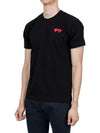 Double Heart Wappen Short Sleeve T-Shirt Black - COMME DES GARCONS - BALAAN 4