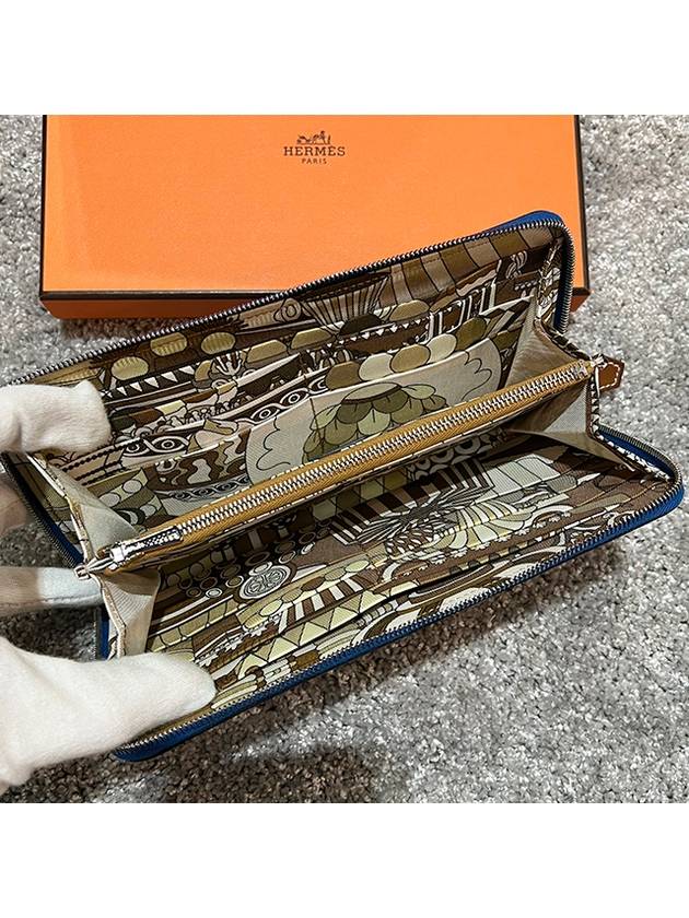 Apsong Silk Zipper Long Wallet FRANCE - HERMES - BALAAN 4