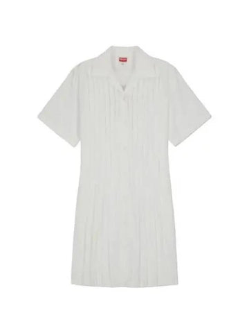 Poplin Shirt Dress Off White - KENZO - BALAAN 1