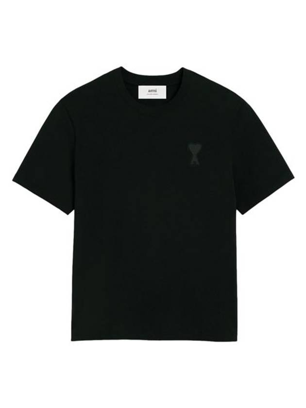 Small Heart Logo Short Sleeve T-Shirt Black - AMI - BALAAN 1