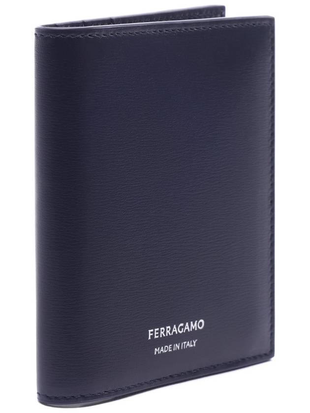 Logo Stamp Card Wallet Blue - SALVATORE FERRAGAMO - BALAAN 4