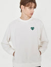 Green Heart Soft Fit Raglan Sweatshirt White - GOXO - BALAAN 1