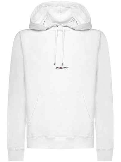 Men's Chest Small Logo Hoodie White - SAINT LAURENT - BALAAN 2