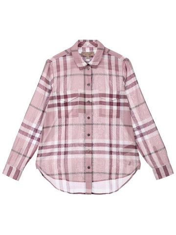 Women s house check long sleeve shirt pink 40218541 - BURBERRY - BALAAN 1