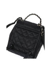 Shiny Grained Calfskin Gold Metal Backpack Black - CHANEL - BALAAN 6