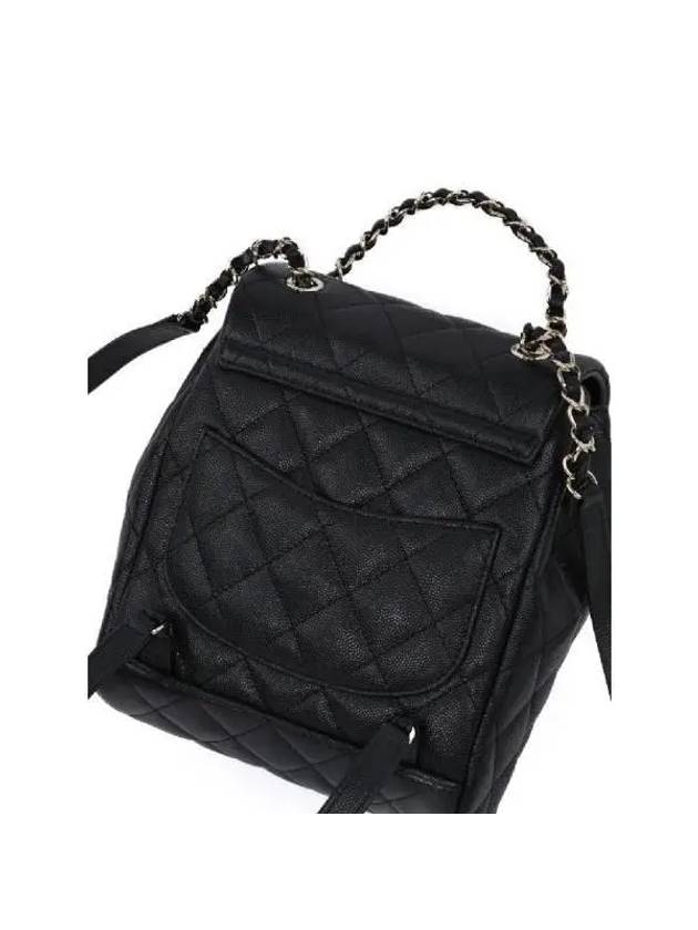 Shiny Grained Calfskin Gold Metal Backpack Black - CHANEL - BALAAN 6