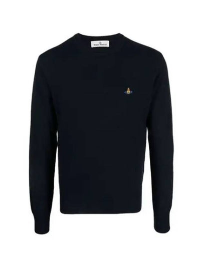 Logo Crew Neck Wool Knit Top Navy - VIVIENNE WESTWOOD - BALAAN 2