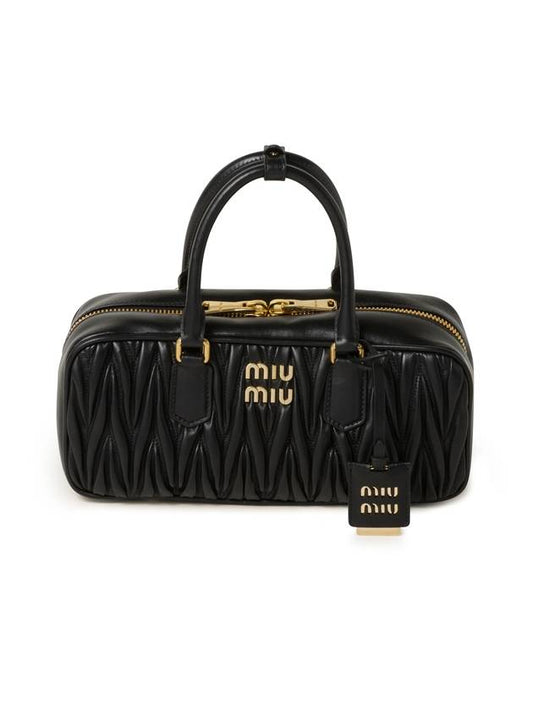 Arcadi Materasse Nappa Leather Top Handle Bag Black - MIU MIU - BALAAN 1