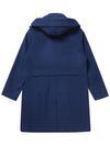 Men's Angora Blended Detachable Hooded Coat Blue SW23ICCO04BL - SOLEW - BALAAN 3