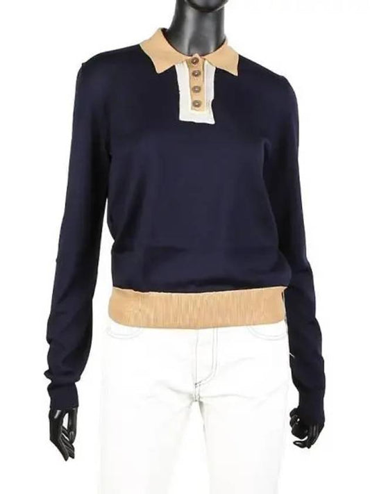 Wool Collar Knit Top Navy - MAISON MARGIELA - BALAAN 2