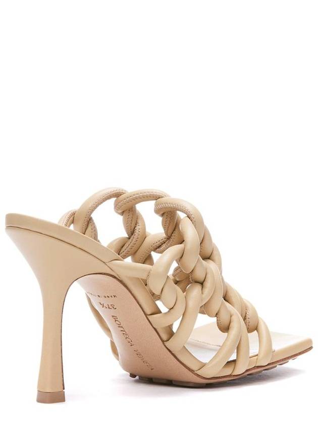 Stretch Braid Sandals Heel Beige - BOTTEGA VENETA - BALAAN 4