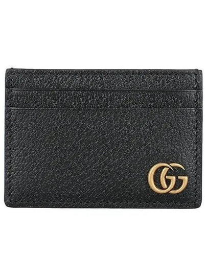 GG Marmont Leather Card Wallet Black - GUCCI - BALAAN 2