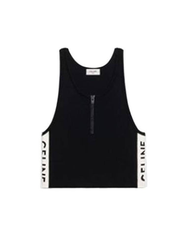 Women's Athletic Zipper Sleeveless Black - CELINE - BALAAN 1