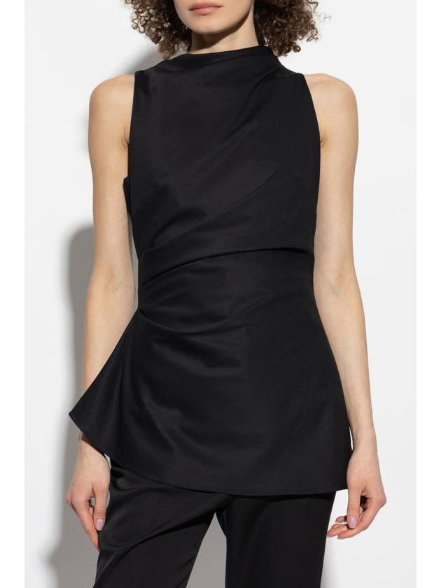 Alexander McQueen Draped Top, Women's, Black - ALEXANDER MCQUEEN - BALAAN 3